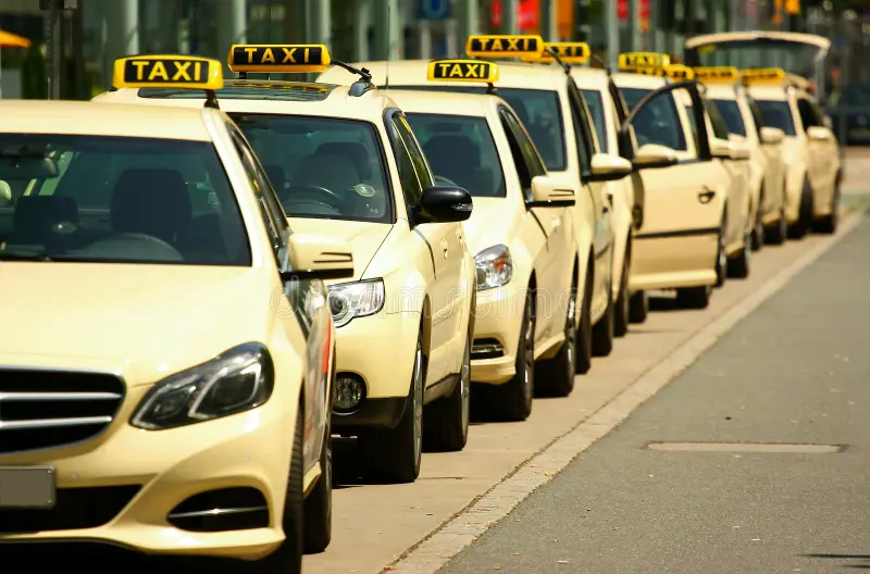 taxi-row-empty-yellow-cabs-waiting-passengers-city-36488171